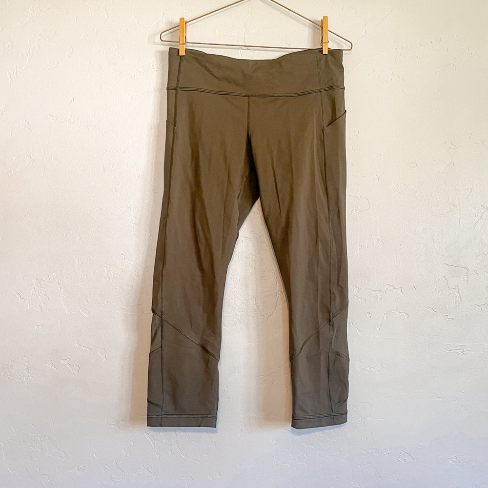 Lululemon Crop Leggings 8 Army Green